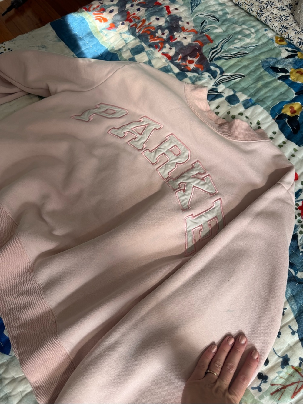 Parke 2025 Valentine’s Day Ballet Pink and White mockneck L/XL - Picture 7 of 8
